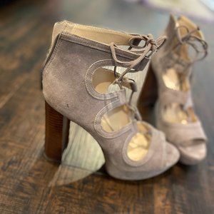 Vince Camuto Gray Suede Platform Strappy Heels